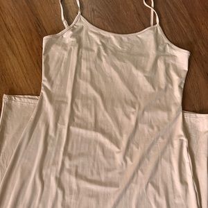 Long tan cami Maxi dress.
